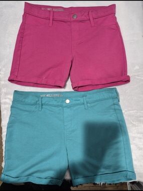 Kids Casual Wonder Nation  Roll-Hem Shorts in Fuchsia and Teal 14/16